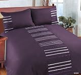 Dash Aubergine King Size Luxury Embellished Duvet Cover Set