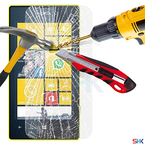 Nokia Lumia 520 Tempered Glass Crystal Clear LCD Screen Protector Guard & Polishing Cloth SVL5 BY SHUKAN®, (TEMPERED GLASS)