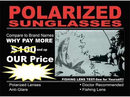 New Polarized Sunglasses Sign for Sunglass 8.5 in wide x 6 in height