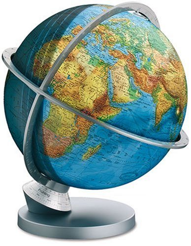 Childrens Toyshop  Toys : 12" Iluminated Globe, Silver Base, DUPLEX Map, Acrylic Globe