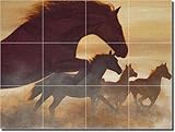 IMAGE OF Freedom by Liz Mitten Ryan - Horses Glass Tile Wall Floor Mural 18