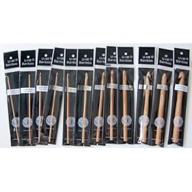 U-nitt Bamboo Crochet Hooks 12-hook pack sz: D-P Patina