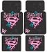 Supergirl DC Comics Stars & Butterflies 4 Pc Front & Rear Floor Mats Plus Bonus Matching Decal