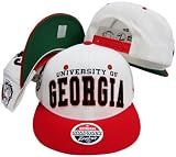 Georgia Bulldogs White/Red Two Tone Plastic Snapback Adjustable Plastic Snap Back Hat / Cap
