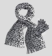 Fleece Leopard Print Scarf & Glove Set Fleece Leopard Print Scarf & Glove Set