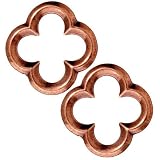Copper Plated Lead-Free Pewter Lg Quatrefoil Connector Link 22mm (2)