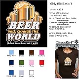 BEER WILL CHANGE THE WORLD (I DON'T KNOW HOW, BUT IT WILL) T-Shirt - 100% Baby Rib Jersey Combed Cotton WOMEN'S T-Shirt - Sweat Shop Free