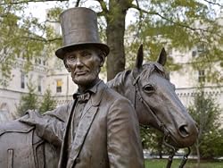 At Abraham Lincoln's Summer Home in Washington, D.C., a Statue of Him with His Horse - Moving 16x20 Photographic Print By Carol M. Highsmith