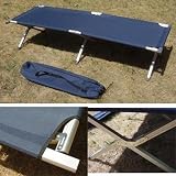 Feldbett Liege Alu Klappbett Campingbett Bett blau #927