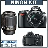 Nikon D60 10.2 Megapixel Digital SLR Camera Two Lens Kit, with 18-55mm f/3.5-5.6G ED AF-S DX VR & 55mm - 200mm f/4-5.6G ED AF-S DX - USA Warranty