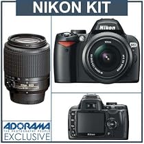 Nikon D60 10.2 Megapixel Digital SLR Camera Two Lens Kit, with 18-55mm f/3.5-5.6G ED AF-S DX VR & 55mm - 200mm f/4-5.6G ED AF-S DX - USA Warranty
