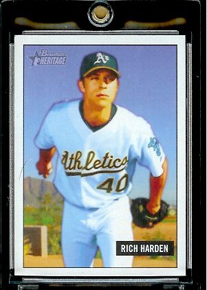 2005 Bowman Heritage # 33 Rich Harden Oakland Athletics Baseball Card