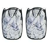 Pop-Up Clothes Laundry Collapsible Travel Hampers w/Handles - Bags / Baskets, 2 Pack