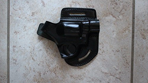 Magnum Holster, 2 Slot Pancake OWB Leather Gun Holster Thumb Break Open-end Handmade!