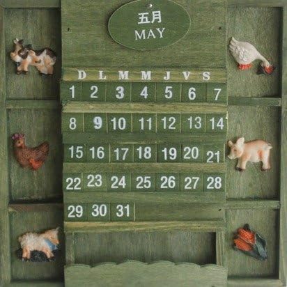 [Amateras] clunky wooden hanging perpetual calendar retro yet fashionable warm rustic handcrafted rustic interiors [MT117]