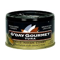 G'Day Gourmet Tuna, Mild Indian Curry, 3.5-Ounce Cans (Pack of 12)