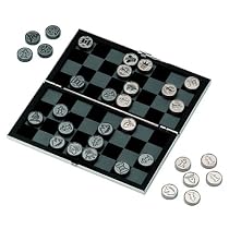 Silver Plated Travel Chess and Draughts Set