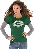 Green Bay Packers Green Women's Primary Logo Tri Blend Long Sleeve Layered T-Shirt- by Alyssa Milano