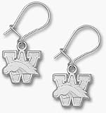 Western Michigan Broncos 3/8 New Bronco W Dangle Earrings - Sterling Silver Jewelry