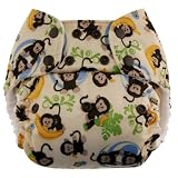 Blueberry One Size Deluxe Nappy (Monkeys)