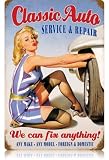 12x18 Classic Auto Pinup Girl Nostalgic Metal Sign V256