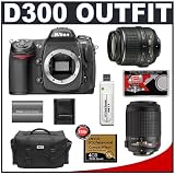 Nikon D300 Digital SLR Camera with Nikon 18-55mm AF-S DX VR Lens + Nikon 55-200mm AF-S DX VR Lens + 4GB Card + EN-EL3e Battery + Case + Cameta Bonus Accessory Kit