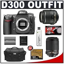 Nikon D300 Digital SLR Camera with Nikon 18-55mm AF-S DX VR Lens + Nikon 55-200mm AF-S DX VR Lens + 4GB Card + EN-EL3e Battery + Case + Cameta Bonus Accessory Kit