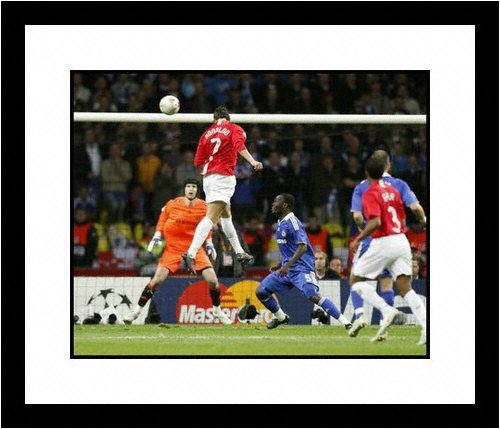 Buy Cristiano Ronaldo Manchester United - 2008 UEFA Champions League Final Header - Framed 8x10... by All About Autographs