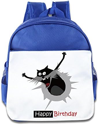NATY Smile Happy Birthday Gift Cat Unisex School Backpacks With RoyalBlue For Youth