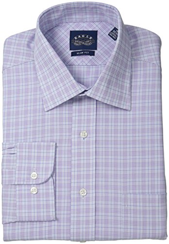 Eagle Men's Slim Fit Non Iron Purple Blue Plaid