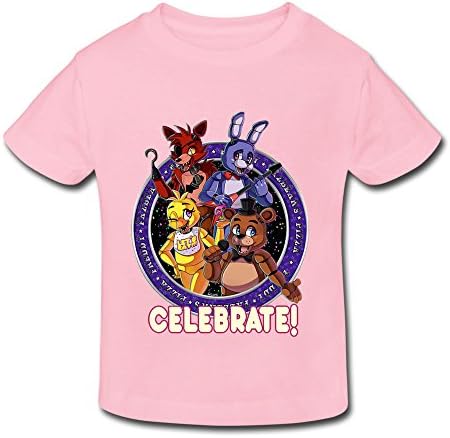 SHUA BABY Kid's Toddler Photo Five Nights At Freddy T-Shirt Age 2-6 Pink 5-6 Toddler
