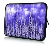 15 Inch Futuristic Crystal Spikes DOUBLE Sided Print Design Purple Laptop Carrying Case Netbook Slipcase Cover Notebook Sleeve for Macbook Pro Vaio Acer Asus Dell HP Sony Toshiba