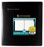 AT-A-GLANCE Five-Year Monthly Planner, 9 x 11 Inches, Black, 2012 (70-296-05)