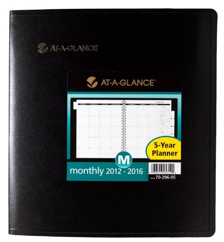 Best Price AT-A-GLANCE Five-Year Monthly Planner, 9 x 11 Inches, Black, 2012 (70-296-05)