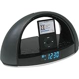 Sylvania iPod Clock Radio - AM FM Tuner, LCD Alarm Clock Display - Black