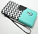 ZTE Boost Max Case, CASELOCA Wallet Case for ZTE Boost MAX N9520 Boost Mobile PU Leather Wallet Card Flip Open Pocket Case Cover Pouch (Mint Blue Chevron)