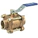NIBCO NJ93H06 Cast Bronze Ball Valve, Stainless Steel Trim, Three-Piece, Lever Handle, 1/2" Female Solder Cup