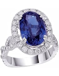 14K White Gold Tanzanite and Diamond Ring -- LIFETIME WARRANTY