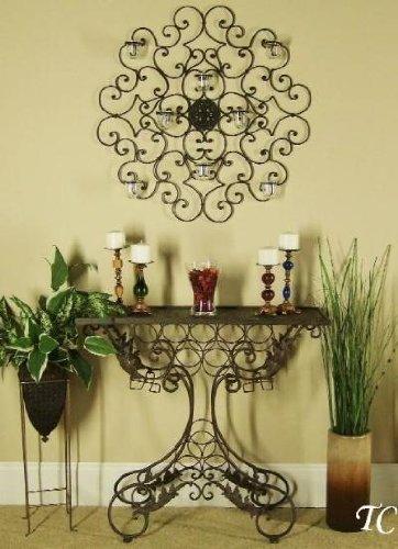 Tuscan Iron 32 Scroll Candle Holder