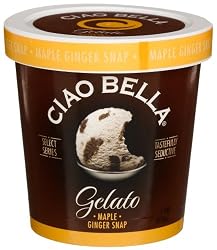 Ciao Bella Maple Ginger Snap Gelato, 16-Ounce Cups (Pack of 4)
