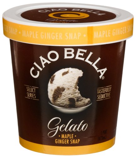 Ciao Bella Maple Ginger Snap Gelato, 16-Ounce Cups (Pack of 4) by CIAO BELLA