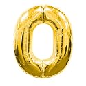 Folienballon Gro&szlig;e Zahl '0' gold, 66x86 cm