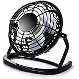 CSL - USB Ventilator | Tischventilator / Fan / Lüfter | optimal für den Schreibtisch inkl. An/Aus-Schalter | PC / MAC / Notebook | in schwarz