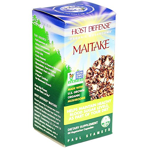 Host Defense - Maitake Capsules, Helps Maintain Healthy Blood Sugar Levels, As Part of Your Diet, 60 count (FFP)
