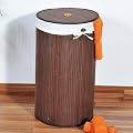 Kesper W�schetruhe aus Bambus, dunkel, rund
