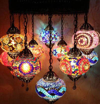 Multicolor hanging lamp