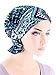 Abbey Cap Womens Chemo Hat Beanie Scarf Turban Headwear For Cancer Blended Knit Bali Blue