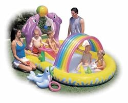 Kids Dolphin Blow Up Inflatable Kiddie Activity Pool Play Center