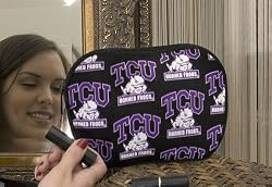 TCU Logo Makeup Cosmetic Bag Coin Purse - Travel Clutch Texas Christian University