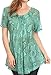 Sakkas Maliky Wide Corset Neck Floral Embroidered Cap Sleeve Blouse Top Shirt